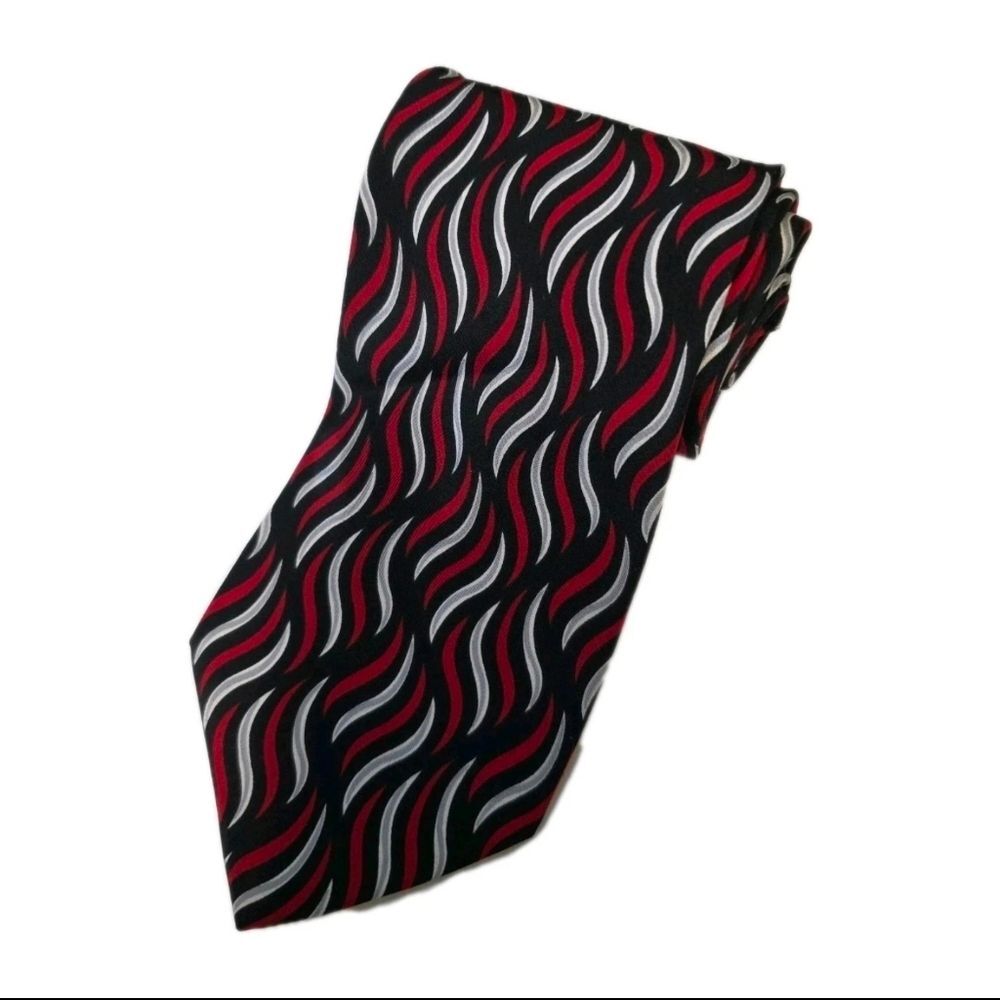 Geoffrey Beene Mens Necktie Tie 100% Silk 59” L 3.75” W Handmade In Italy